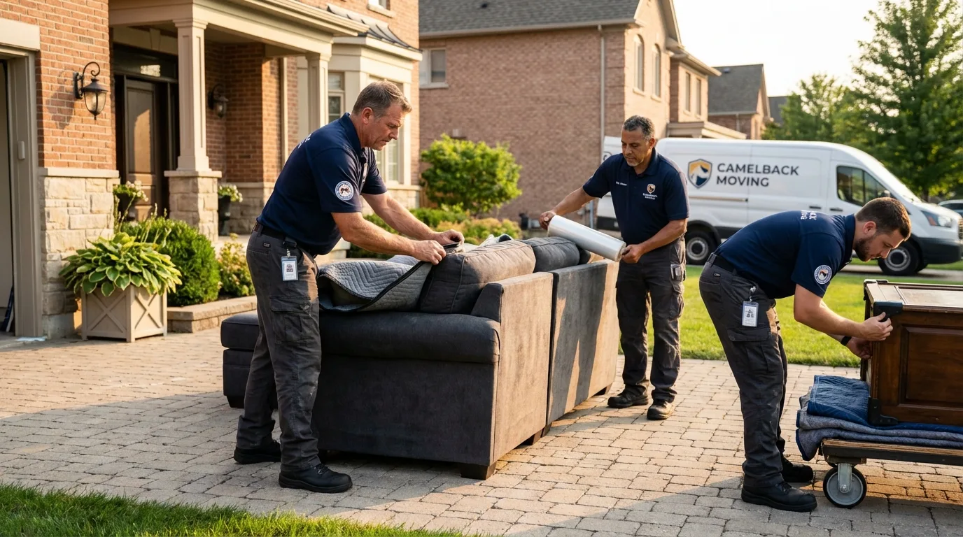 Large estate moving crew wrapping furniture in Bowling Green, OH